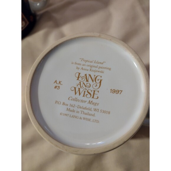 Set Of 4 "Tropical  Fruit" Lang and Wise Collector Mugs  Coffee Cup 1997 - Picture 12 of 12